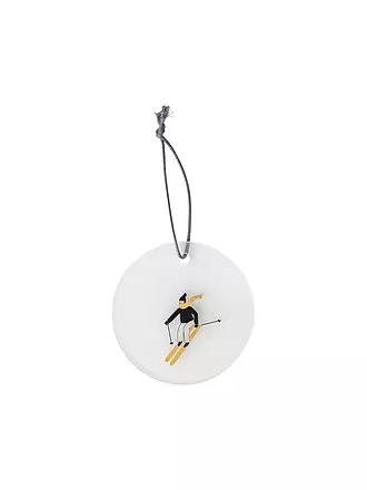 RAEDER | Pendentif en verre 7cm JOUR DE NEIGE Ski | 